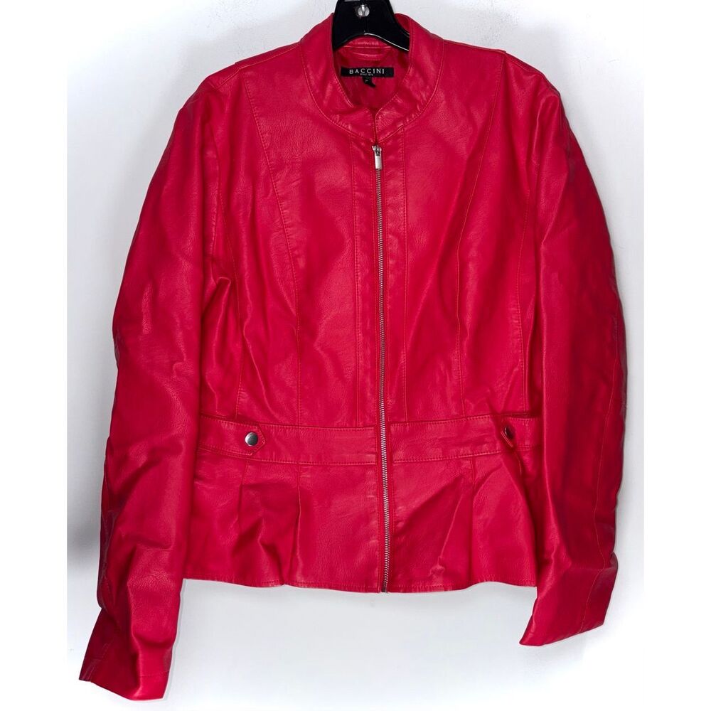 Red Faux leather jacket size XL